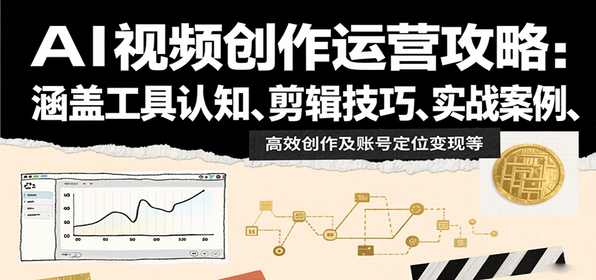 AI视频创作运营攻略：涵盖工具认知、剪辑技巧、实战案例、高效创作及账号定位变现等-仙女副业网