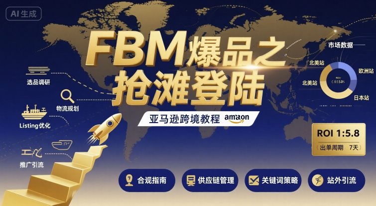 FBM爆品之抢滩登陆-亚马逊跨境教程-仙女副业网