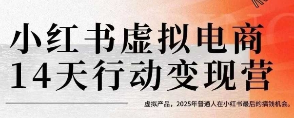 小红书虚拟电商14天变现训练营，虚拟产品，2025年普通人在小红书最后的搞钱机会(更新)-仙女副业网