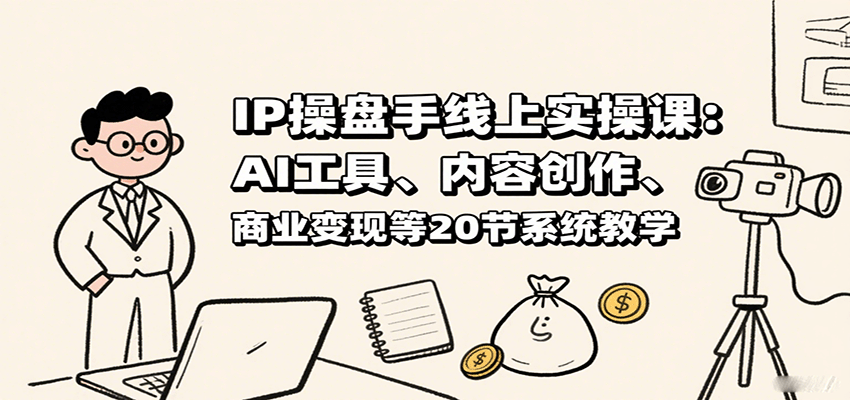 IP操盘手线上实操课：AI工具、内容创作、商业变现等20节系统教学-仙女副业网