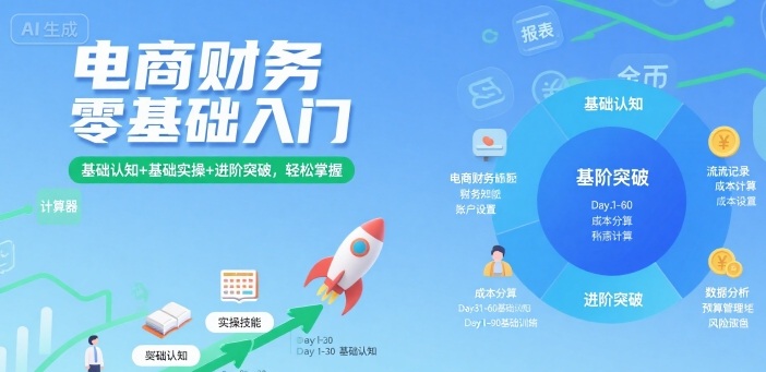电商财务零基础入门，基础认知+基础实操+进阶突破，轻松掌握-仙女副业网