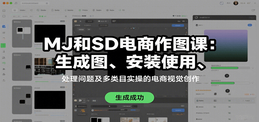 MJ和SD电商作图课：生成图、安装使用、处理问题及多类目实操的电商视觉创作-仙女副业网