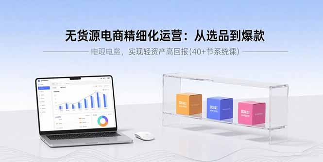 无货源电商精细化运营：从选品到爆款，实现轻资产高回报(40+节系统课-仙女副业网