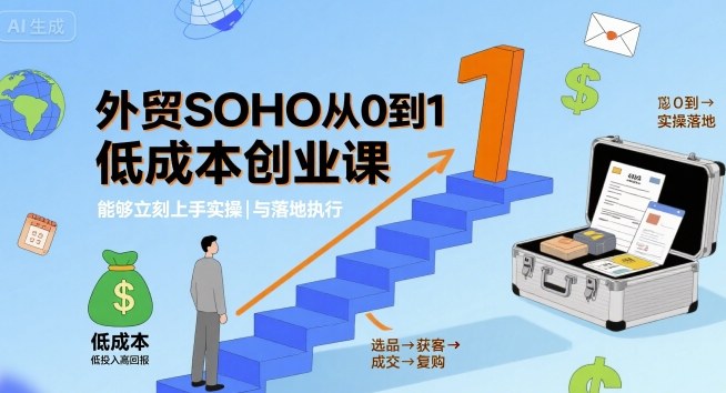外贸SOHO从0到1低成本创业课，能够立刻上手实操与落地执行-仙女副业网
