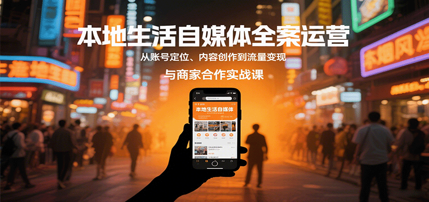 本地生活自媒体全案运营，从账号定位、内容创作到流量变现与商家合作实战课-仙女副业网