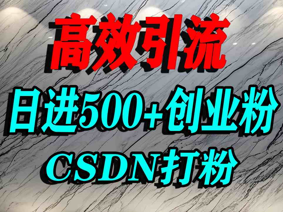 怎么打创业粉？CSDN又一个你不知道的打粉引流神秘平台，单人日引500+精准流量-仙女副业网