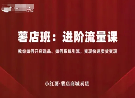 小红薯薯店商城卖货，进阶流量课，教你如何开店选品、如何系统引流，实现快速卖货变现-仙女副业网