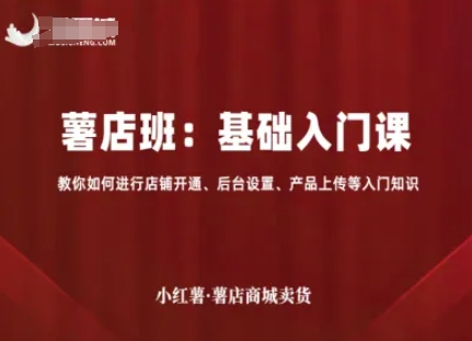 小红薯薯店商城卖货，基础入门课，教你如何进行店铺开通、后台设置、产品上传等入门知识-仙女副业网