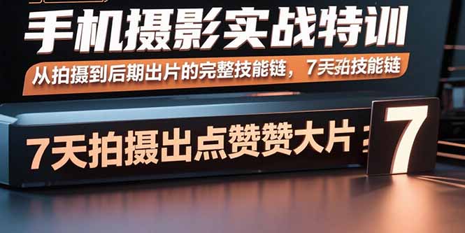 手机摄影实战特训，从拍摄到后期出片的完整技能链，7天拍出点赞大片-仙女副业网