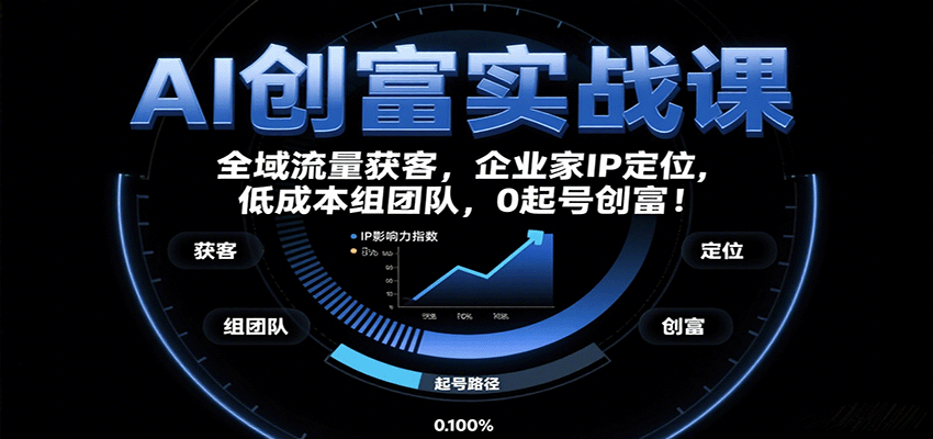 AI创富实战课：企业家IP定位，全域流量获客，低成本组团队，0起号创富！-仙女副业网
