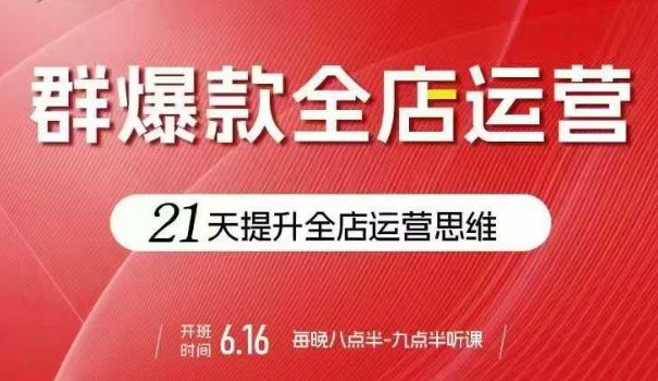 贾真电商群爆款全店运营，21天提升全店运营思维，起店、全店运营爆款不断-仙女副业网