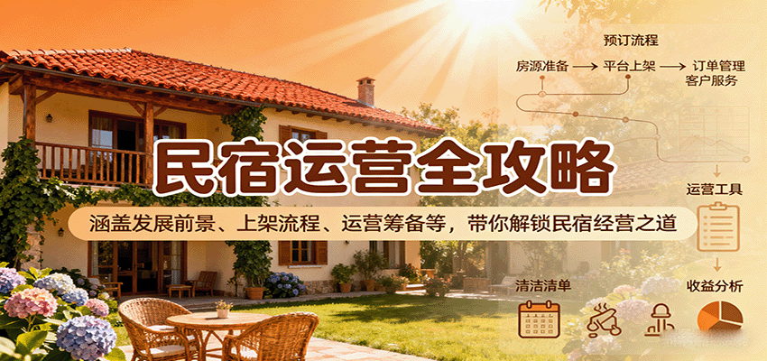 民宿运营全攻略：涵盖发展前景、上架流程、运营筹备等，带你解锁民宿经营之道-仙女副业网