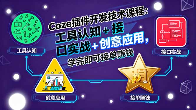 Coze插件开发技术课程：工具认知+接口实战+创意应用，学完即可接单赚钱-仙女副业网