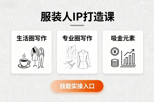 服装人IP打造课，文案创富+生活圈写作+专业圈写作+服装人专属+吸金元素+技能实操-仙女副业网