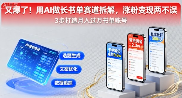 又爆了！用AI做长书单赛道拆解，涨粉变现两不误-仙女副业网