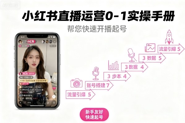 小红书直播运营0-1实操手册，帮您快速开播起号-仙女副业网