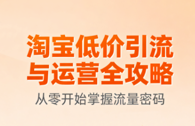淘宝低价引流与运营全攻略(更新9月)-仙女副业网