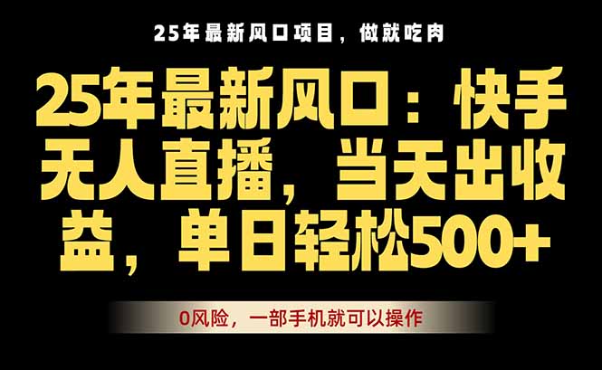 25年最新无人直播玩法，当天秒出单，一部手机就可操作-仙女副业网