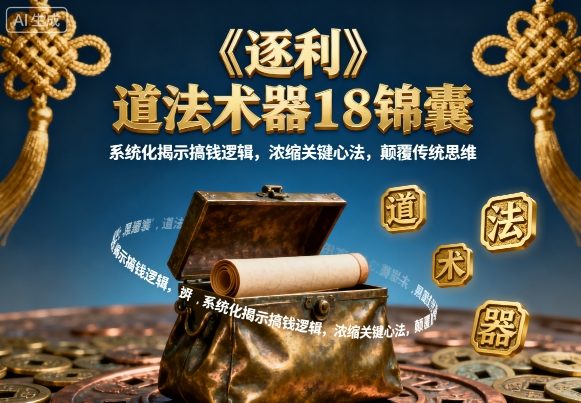 《逐利》道法术器18锦囊，系统化揭示搞钱逻辑，浓缩关键心法，颠覆传统思维-仙女副业网