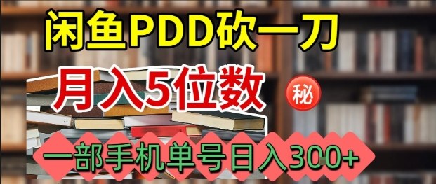 闲鱼PDD砍一刀，一部手机就可以操作，单号日入3张-仙女副业网
