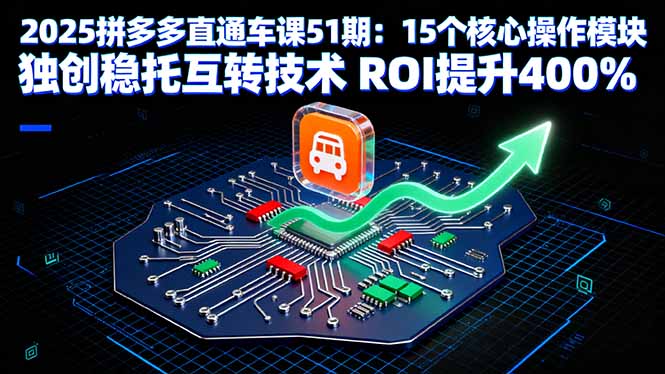 2025拼多多直通车课51期：15个核心操作模块 独创稳托互转技术 ROI提升400%-仙女副业网