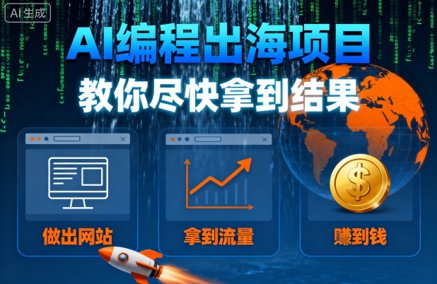 AI编程出海项目，教你尽快拿到结果-做出网站、拿到流量、賺到钱-仙女副业网