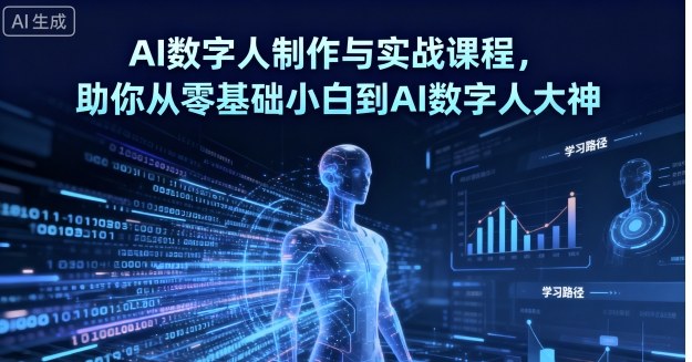 AI数字人制作与实战课程，助你从零基础小白到AI数字人大神-仙女副业网