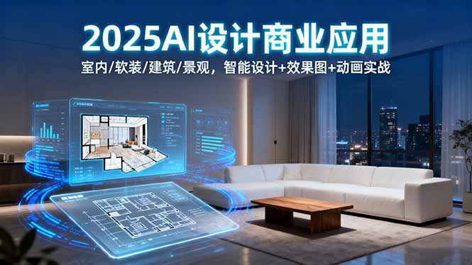 2025AI设计商业应用：室内/软装/建筑/景观，智能设计+效果图+动画实战-仙女副业网