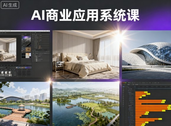 AI商业应用系统课，室内-软装-建筑-景观，智能设计+效果图+动画画实战-仙女副业网