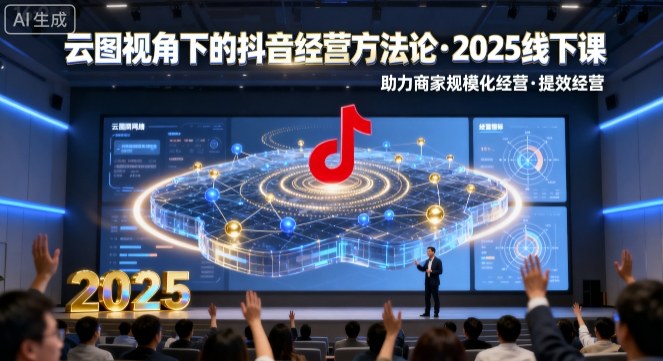 云图视角下的抖音经营方法论，2025线下课，助力商家规模化经营，提效经营(录音+字幕)-仙女副业网