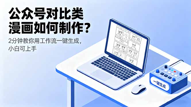 公众号对比类漫画如何制作？2分钟教你用工作流一键生成，小白可上手-仙女副业网