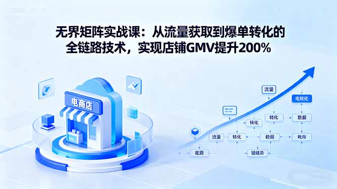 无界矩阵实战课：从流量获取到爆单转化的全链路技术，实现店铺GMV提升200%-仙女副业网