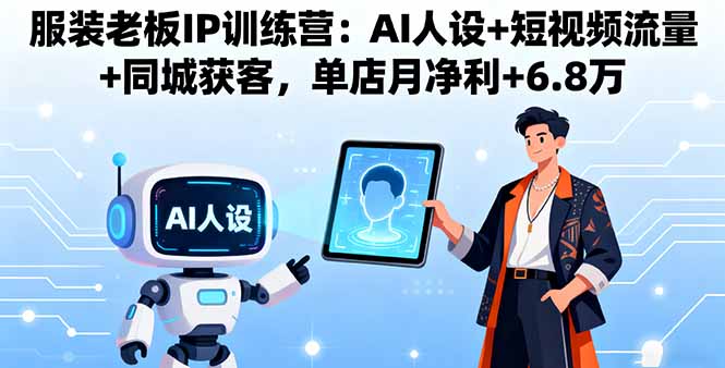 服装老板IP训练营：AI人设+短视频流量+同城获客，单店月净利+6.8万-仙女副业网