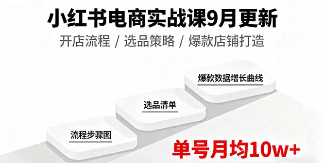 小红书电商实战课9月更新，开店流程/选品策略/爆款店铺打造，单号月均10w+-仙女副业网