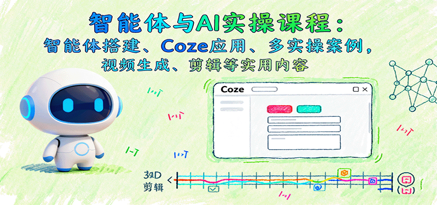 智能体与AI实操课程：智能体搭建、Coze应用、多实操案例，视频生成、剪辑等实用内容-仙女副业网