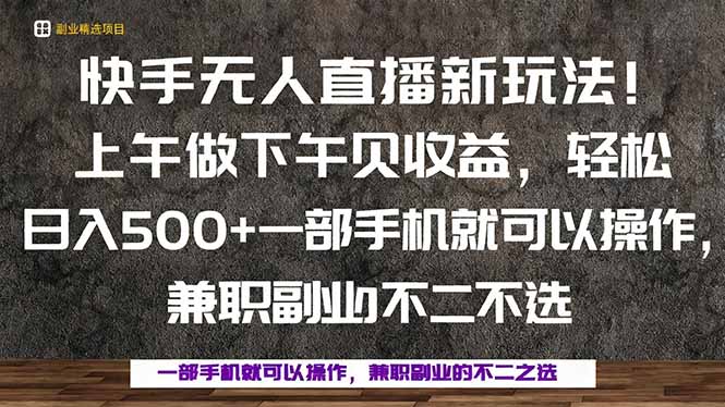 一部手机，上午做 下午见收益，学会秒上手，轻松日入500+-仙女副业网