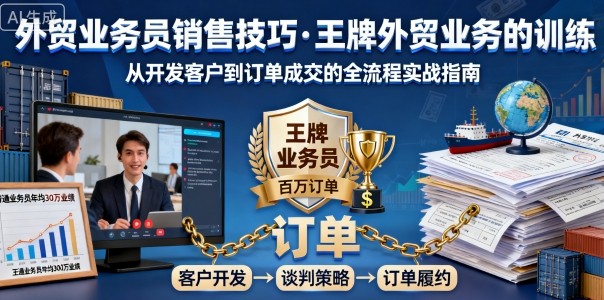 外贸业务员销售技巧，王牌外贸业务的训练-仙女副业网