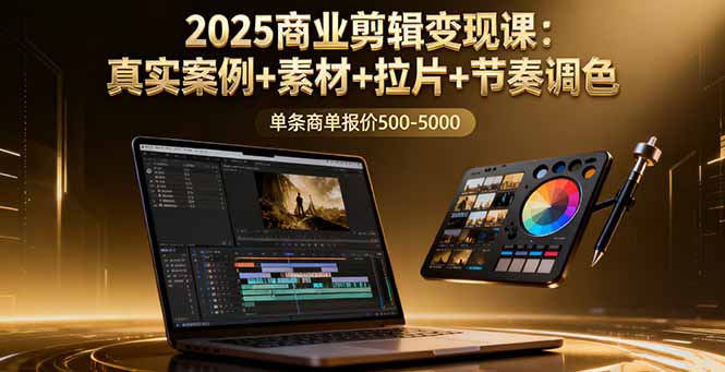 2025商业剪辑变现课：真实案例+素材+拉片+节奏调色，单条商单报价500-5000-仙女副业网