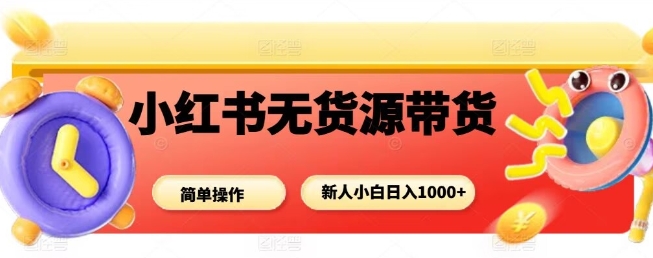 小红书无货源带货项目，简单无脑，新人小白日入多张-仙女副业网