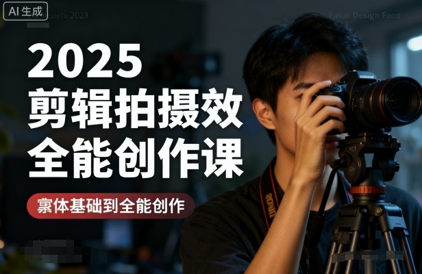 2025剪辑拍摄特效全能创作课，零基础到全能创作-仙女副业网