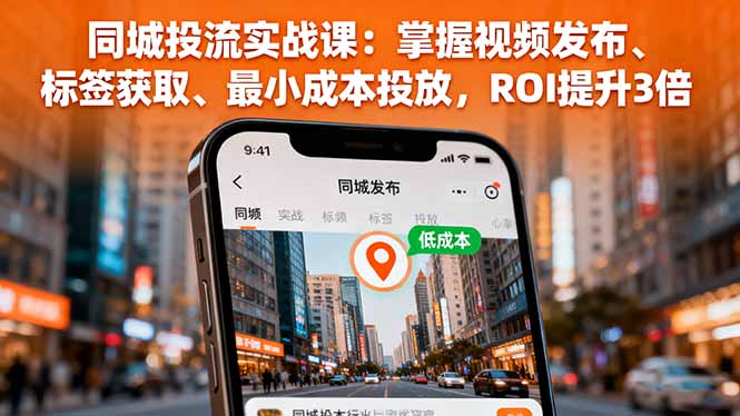 同城投流实战课：掌握视频发布、标签获取、最小成本投放，ROI提升3倍-仙女副业网