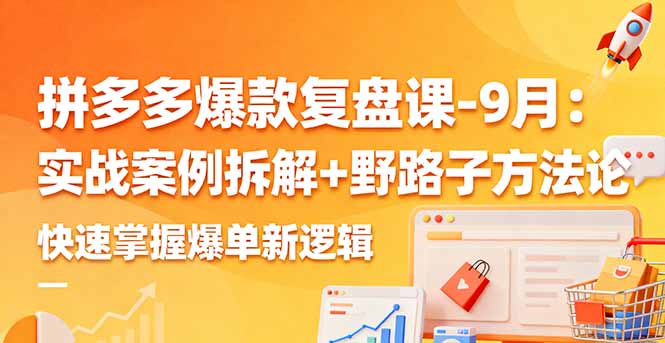 拼多多爆款复盘课-9月：实战案例拆解+野路子方法论，快速掌握爆单新逻辑-仙女副业网