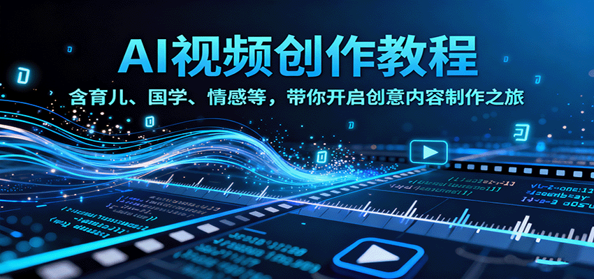 AI视频创富课，含育儿、国学、情感等，带你开启创意内容制作之旅-仙女副业网