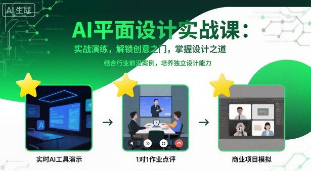 AI平面设计实战课，实战演练，解锁创意之门，掌握设计之道-仙女副业网