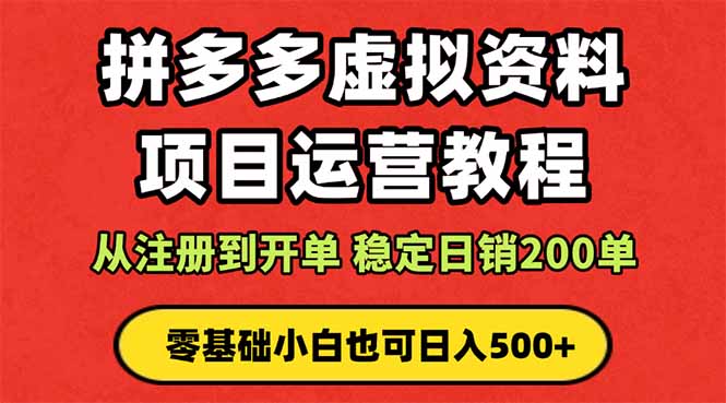 拼多多开店运营课程： 蓝海变现玩法，轻松实现睡后收入 零基础小白也可...-仙女副业网