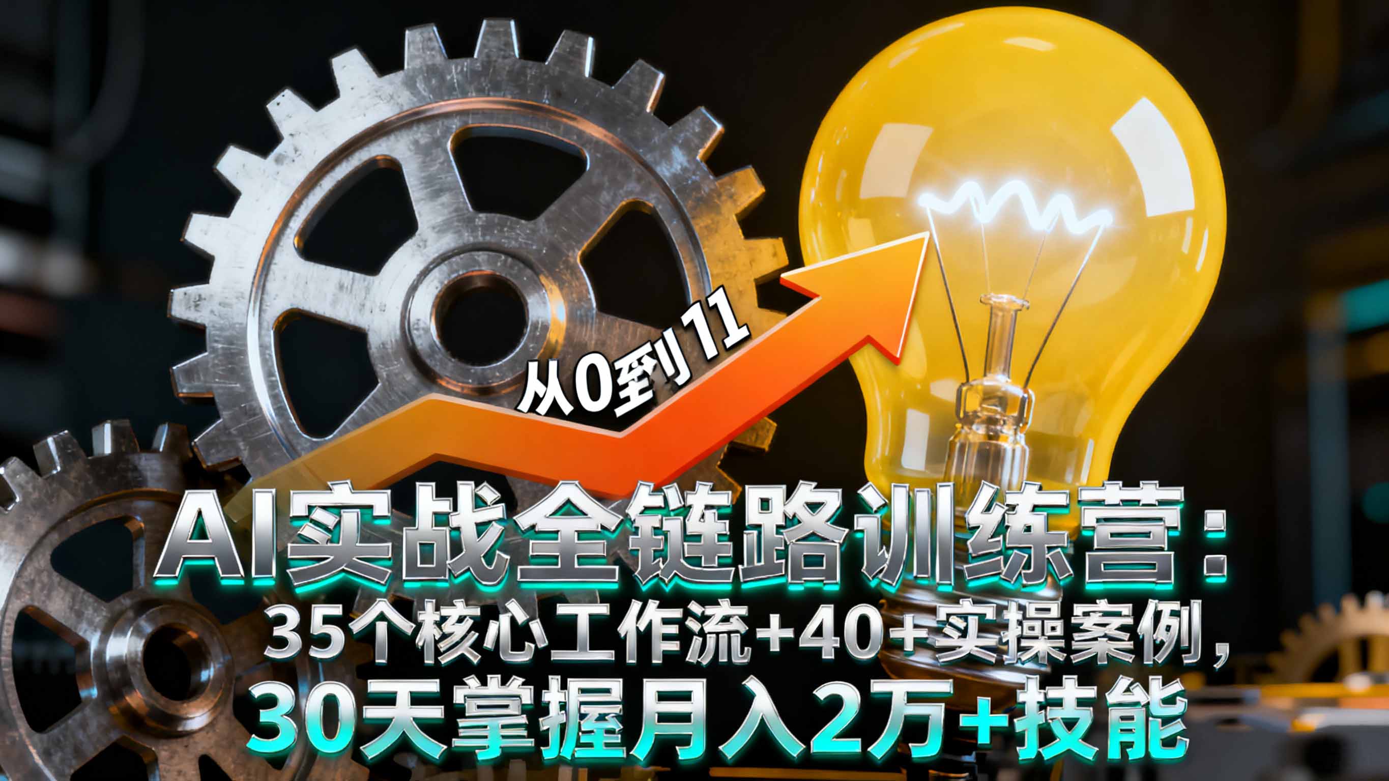 AI实战全链路训练营：35个核心工作流+40+实操案例，30天掌握月入2万+技能-仙女副业网