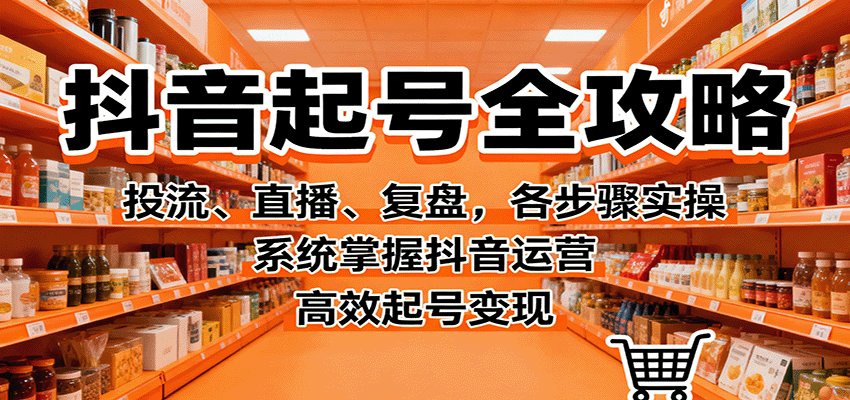 抖音起号全攻略，投流、直播、复盘，各步骤实操，系统掌握抖音运营，高效起号变现-仙女副业网