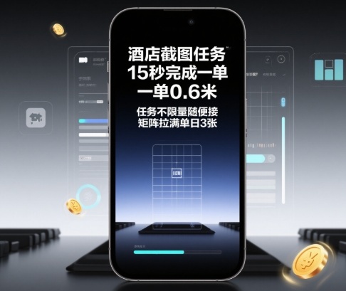 酒店截图任务，15秒完成一单，一单0.6米，任务不限量随便接，矩阵拉满单日3张【揭秘】-仙女副业网