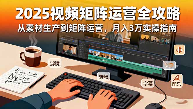 2025短视频矩阵运营全攻略：从素材生产到矩阵运营，月入3万实操指南-仙女副业网