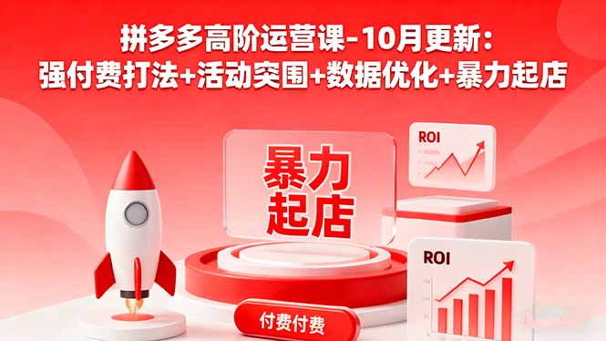 拼多多高阶运营课-10月更新：强付费打法+活动突围+数据优化+暴力起店-仙女副业网